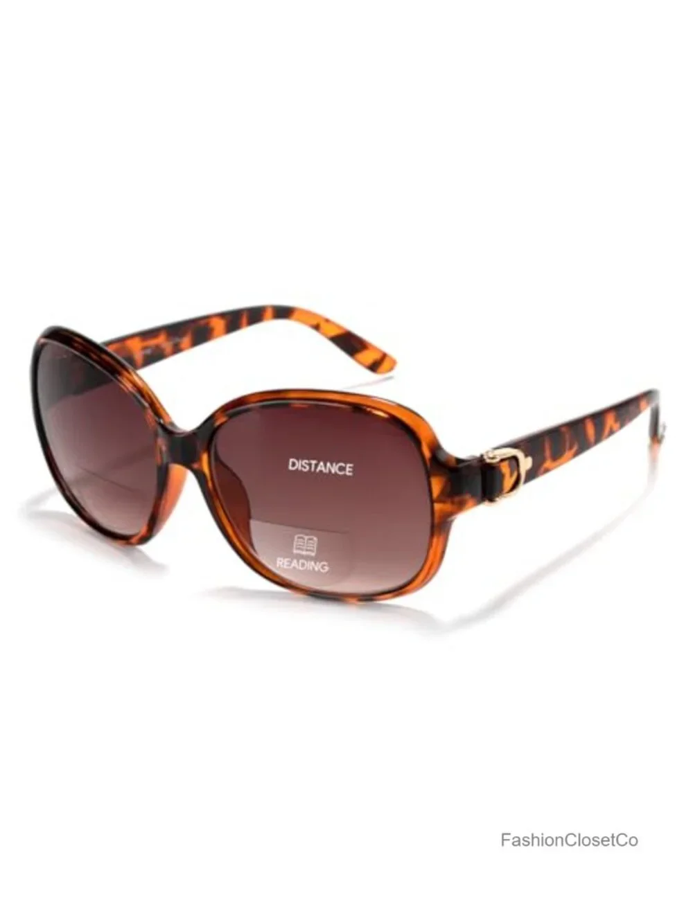 Oversized Square Bifocal Sunglasses with UV400, Gradient Reading Glasses,